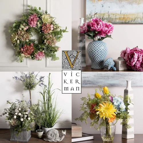Miniatura 3 de Vickerman Everyday - Lavanda artificial de 20 pulgadas en maceta de cemento, flores de imitación para interiores en maceta, para decoración