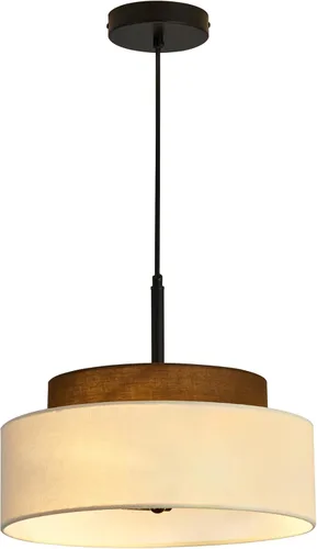 Miniatura 9 de Lámpara colgante de granja de 3 luces, lámpara colgante de tambor de 2 niveles con pantalla de tela de 13 pulgadas, lámpara colgante rústica