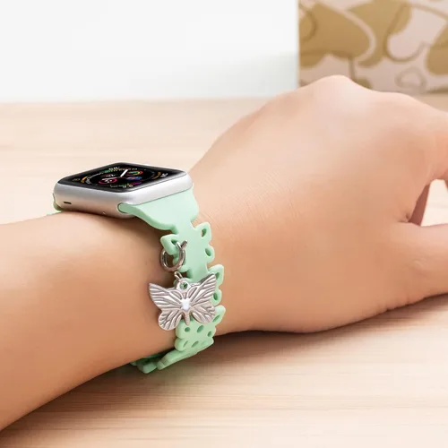 Miniatura 5 de SaNgaiMEi Correa de silicona compatible con correas de Apple Watch de 1.575 pulgadas, 1.732 pulgadas, 1.614 pulgadas, 1.772 pulgadas, 1.496