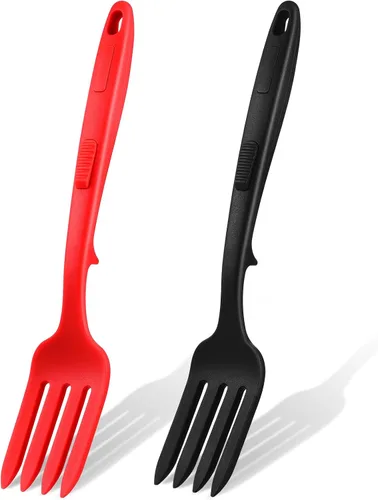 Miniatura 9 de Mixweer 2 tenedores flexibles de silicona de 11.6 pulgadas, resistente al calor, tenedor de cocina grande antiadherente para mezclar ingredientes