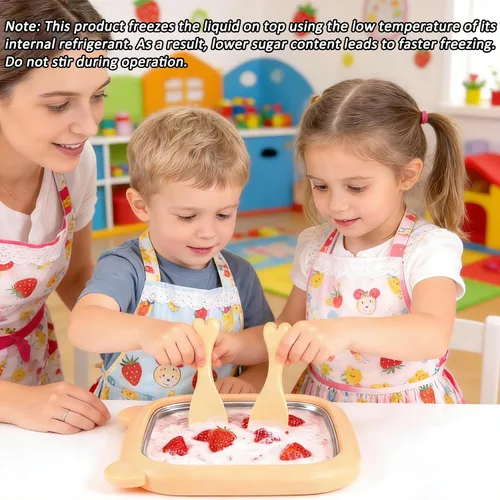 Miniatura 4 de Máquina de helados enrollada mejorada para niños, bandeja de helado instantánea de enfriamiento mejorado, actividad familiar, placa fría de acero