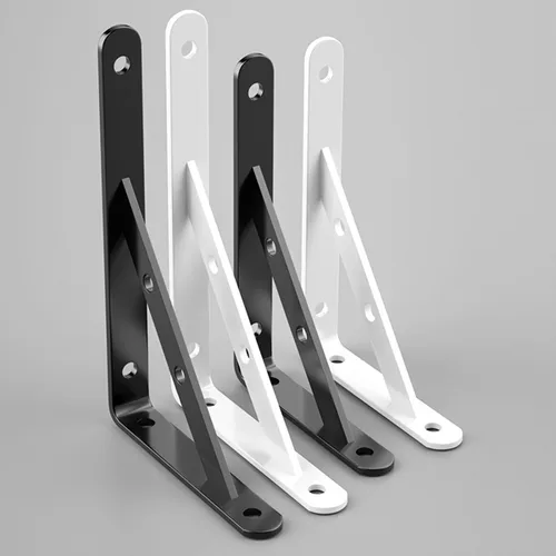 2 soportes metálicos para estantes triangulares 150, 200, 250, 300, 400, 500, 500, soporte de pared negro y blanco para estanterias, hierro de 0.098
