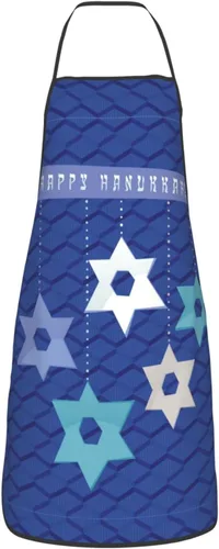 Miniatura 17 de Delantal de Hanukkah feliz ajustable para cocinar, babero de cocina para cocinar