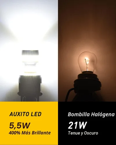 Miniatura 4 de AUXITO 1156 Foco LED blanco 400% súper brillante 7506 BA15S P21W, foco de repuesto con proyector para luz de reversa, luz trasera, luz de freno