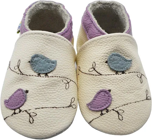 Miniatura 2 de YALION Mocasines para bebés y niñas, zapatos de cuero de suela suave, antideslizantes, zapatos de cuna para bebés precaminantes