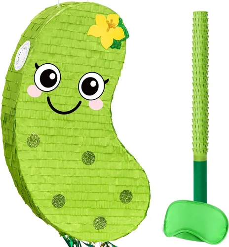 Miniatura 11 de WERNNSAI - Piñata de sirena plegable, piñata de cumpleaños con flecos que incluye cuerda para jalar, venda y bate. Decoraciones