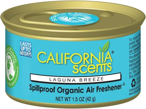 Miniatura 7 de California Scents Ambientador de lata a prueba de derrames, neutralizador de olores ecológico para el hogar, automóvil y mucho más, Newport New Car