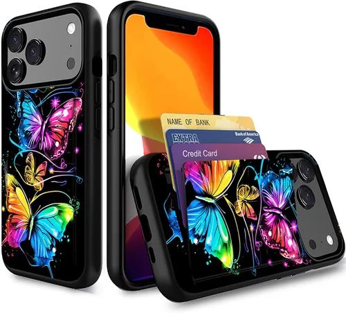 Miniatura 149 de Funda para iPhone Air, funda tipo cartera con ranura para tarjeta oculta, a prueba de golpes, TPU y PC, funda protectora de doble capa para iPhone