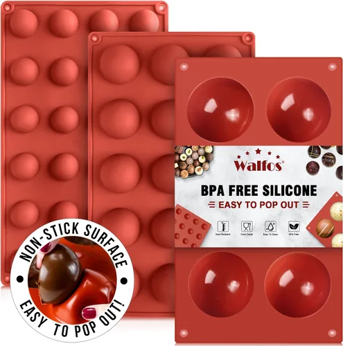 Molde de silicona semiesfera, moldes de silicona para chocolate, 3 paquetes de moldes para hornear para hacer chocolate, pasteles, gelatina, mousse