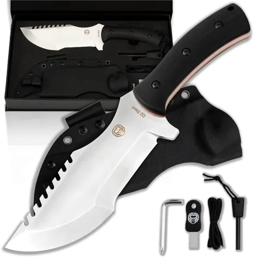 Miniatura 8 de Holtzman's Gorilla Survival Tracker Cuchillo de caza y campamento de hoja fija con iniciador de fuego y kit completo de supervivencia táctica