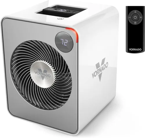 Vornado VMHi500 - Calentador de espacio de metal para toda la habitación, termostato digital, control remoto, control automático de clima,