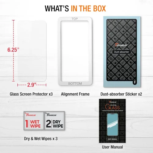 Miniatura 7 de Trianium Protector de pantalla de vidrio templado diseñado para Apple iPhone 13 (2021) /iPhone 13 Pro (2021), paquete de 3