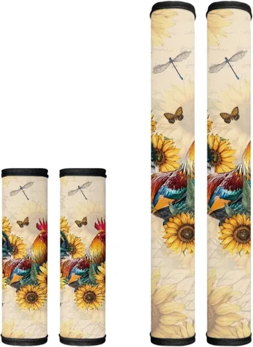 Miniatura 42 de Juego de 4 fundas para manijas de microondas con diseño de rayas de vaca tribal, azteca, decoración de cocina, antideslizantes, a prueba