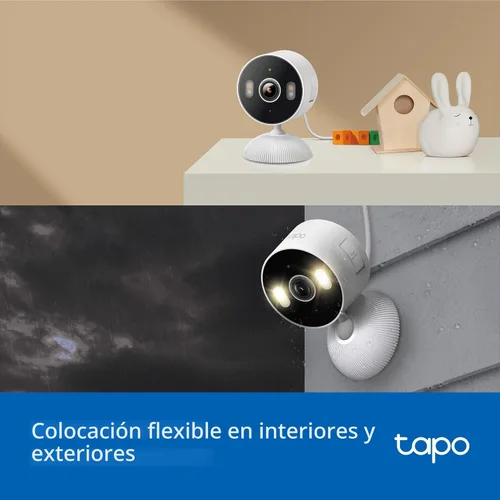 Miniatura 2 de Cámara de seguridad Tapo 2K 3MP para interiores/exteriores - Detección gratuita de personas/movimiento/llanto, visión nocturna en color, resistente
