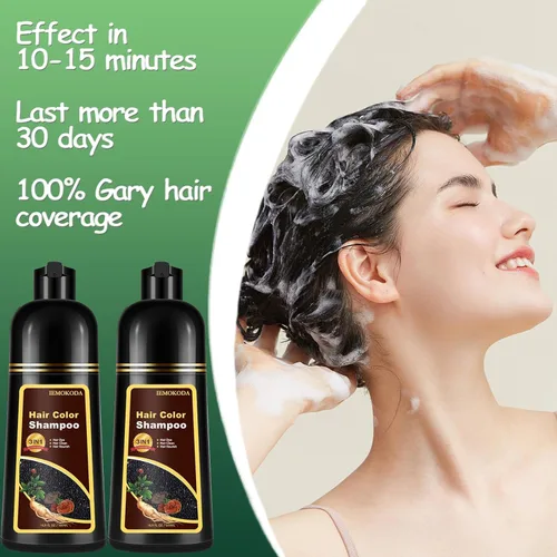 Miniatura 7 de Champú de tinte para el cabello 3 en 1, tinte natural marrón cereza para hombres y mujeres, champú de tinte de larga duración para cabello teñido