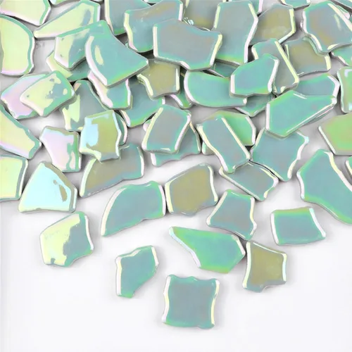 Miniatura 16 de Azulejos de mosaico de cerámica irregulares de 0.78 a 1.57 pulgadas, piezas de mosaico de 1.1 libras, piedras para decoración del hogar, platos