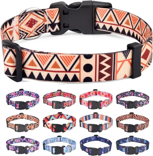 Miniatura 18 de Collar para Perros para Perros Pequeños y Gatos, Collar Suave y Cómodo para Mascotas para Perros Pequeños, Medianos y Grandes, Patrón Geométrico