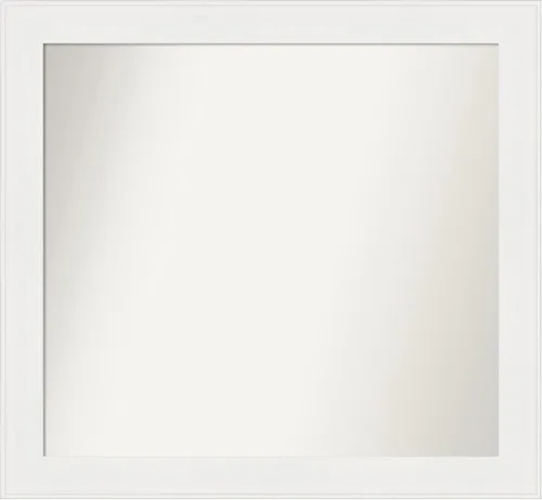 Miniatura 353 de Amanti Art Espejo de baño blanco para sobre el fregadero, 24 x 24 pulgadas, hecho a medida, espejo de tocador cuadrado blanco estrecho, marco