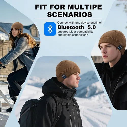 Miniatura 97 de Rotibox - Gorro inalámbrico con Bluetooth para deportes al aire libre, regalo de Navidad.