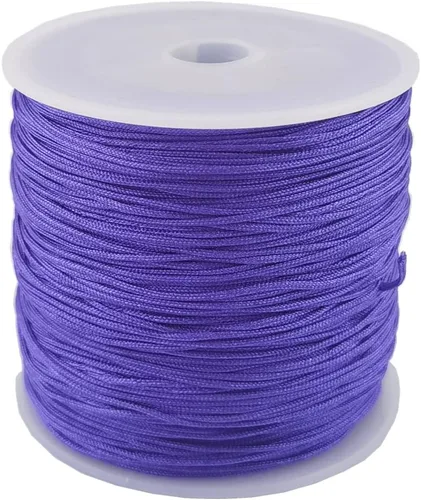 Miniatura 15 de Glory Qin Cuerda decorativa de nailon de 109 yardas con cuentas Kumihimo, cuentas, borla, fabricación de joyas con nudo chino (0.031 in, rojo)