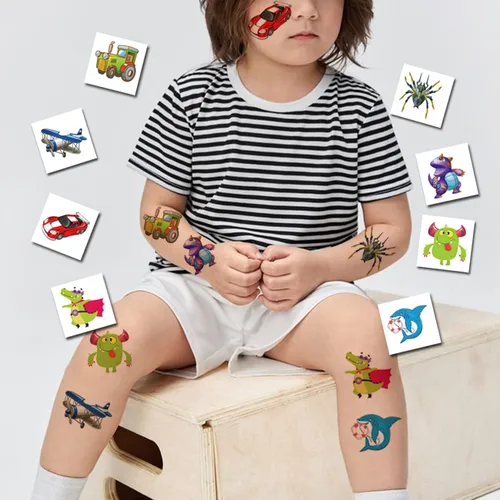 Miniatura 4 de CHARLENT 204 tatuajes temporales envueltos individualmente para niños, divertidos tatuajes para niños y niñas, regalos de fiesta de cumpleaños