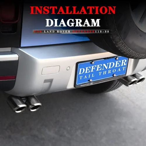 Miniatura 5 de Tubo exterior de acero inoxidable para tubo de escape de garganta para Land Rover Defender 90 110 2020 2021 2022 Accesorios de coche