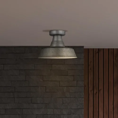 Miniatura 2 de Generation Lighting Lámpara de techo de 1 luz estilo granero para exteriores, peltre desgastado 7837401-57, lámpara de techo empotrada