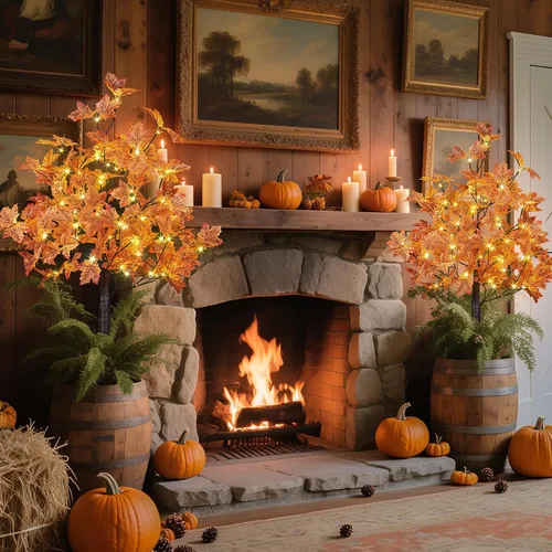 Miniatura 3 de LIGHTSHARE 2 piezas de 4 pies 144 LED (72 LED cada uno) árbol de arce iluminado artificial blanco cálido para Halloween, decoración de otoño
