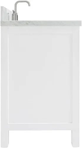 Miniatura 9 de ARIEL Cambridge - Mueble de baño con lavabo de 42 pulgadas, madera maciza, encimera de mármol italiano de Carrara de 1.5 pulgadas, fregadero Blanco