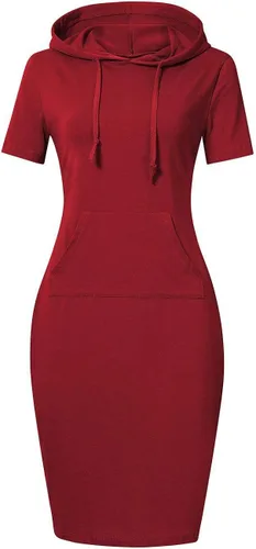Vestido MISSKY con capucha, bolsillos, estampado de rayas, hasta la rodilla, ajustado, informal, para mujer