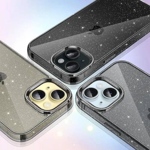 Miniatura 6 de JETech - Funda con purpurina para iPhone 15 de 6.1 pulgadas, funda brillante a prueba de golpes, bonita y brillante para mujeres y niñas (negro)