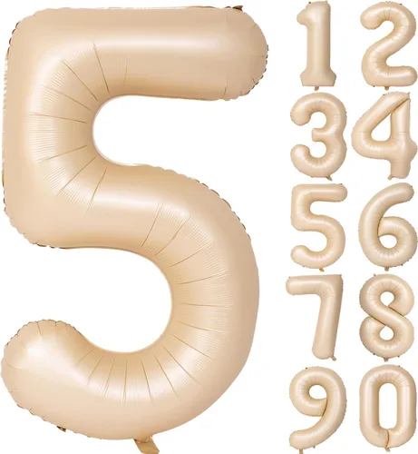 Miniatura 13 de Globos de helio de 40 pulgadas con dígitos dorados para fiesta de cumpleaños., Número 0, 40 pulgadas, número 0 oro 7