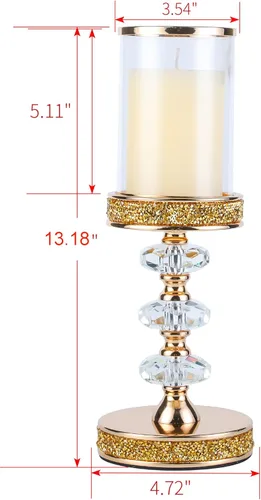 Miniatura 5 de Portavelas de pilar, candelabros de cristal para bodas, fiestas, eventos, Navidad, decoración del hogar, centros de mesa CH028D (L)