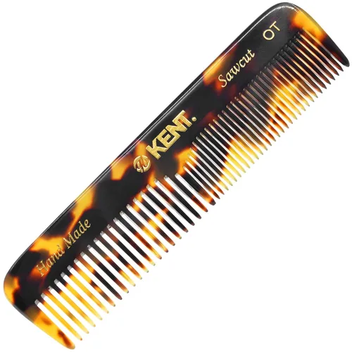 Kent OT Tokyo Amarillo Peine de Bolsillo de Dientes Finos y Anchos - Peine de Cabello Hecho a Mano para Hombres, Mujeres y Niños, Peine de Bolsillo