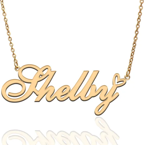 Collar con nombre personalizado personalizado con dije con nombre chapado en corazón para mujer, collar de moda personal el mejor regalo para niña,