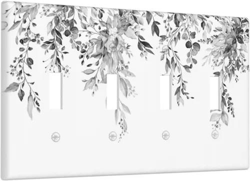 Miniatura 83 de Cubiertas de salida de girasoles amarillos, mariposas verdes y verde azulado de 1 banda, cubierta de interruptor de luz dúplex de 1 banda, placa
