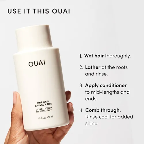 Miniatura 7 de OUAI Juego de champú y acondicionador para cabello fino, tamaño de viaje, champú y acondicionador voluminizador, con queratina fortalecedora