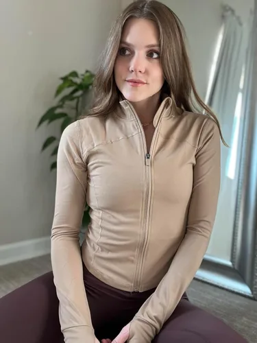 Miniatura 20 de AVGO Chaquetas de entrenamiento recortadas para mujer, con cremallera, ajustadas, atléticas, con agujeros para el pulgar
