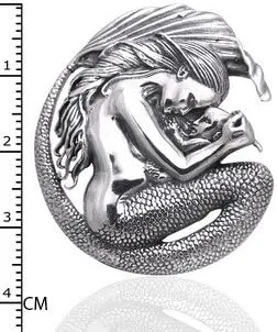 Miniatura 3 de Motherhood - Colgante de plata de ley para mamá sirena y bebé, Metal