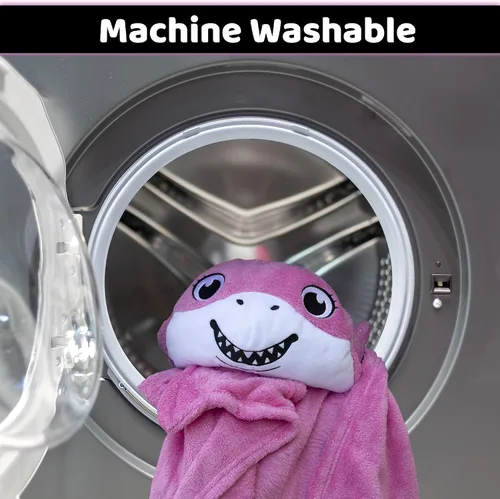 Miniatura 4 de Manta con capucha de tiburón para niños, manta de viaje con capucha - Bubbles The Shark