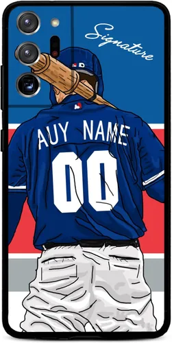 Miniatura 29 de Funda de béisbol personalizada con nombre y número para Samsung Galaxy Note 20/20 Ultra 10 Pro Note 9 8, silicona líquida con protección de cámara