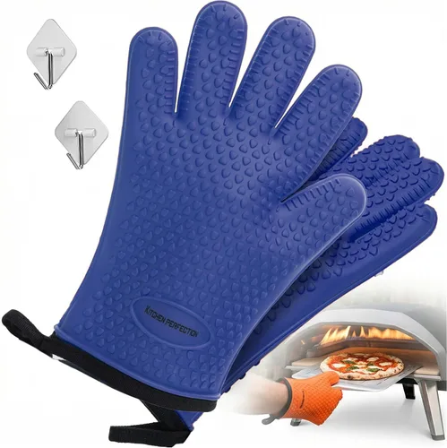 Miniatura 14 de KITCHEN PERFECTION Guantes de silicona para horno de pizza, guantes extremadamente resistentes al calor para hornos de pizza al aire libre e