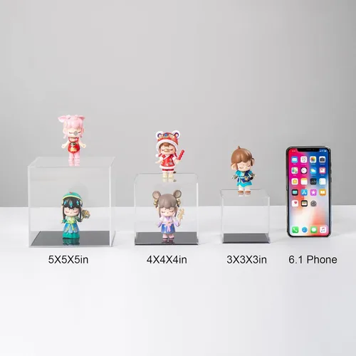 Miniatura 4 de Contenedores cuadrados de acrílico transparente con tapa, cajas de almacenamiento, figuras de acción para el hogar, juguetes organizadores