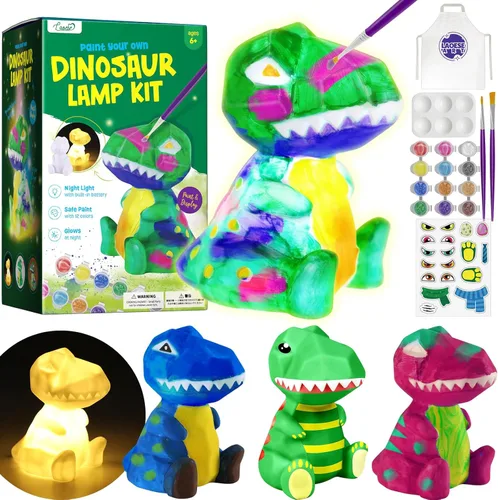 Kit de Pintura de Lámpara de Dinosaurio Propio de LAOESE, Set de Pintura para Niños, Suministros de Arte y Manualidades para Niños de 8 a 12 años,