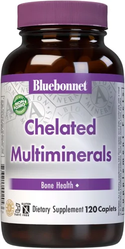 Bluebonnet Nutrition Multiminerales quelados de alta potencia, minerales quelados Albion, sin soja, sin gluten, sin OMG, certificado Kosher, sin