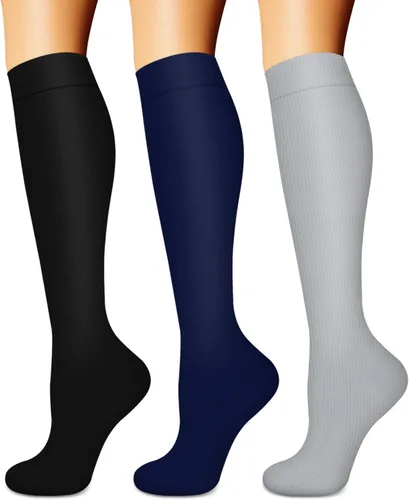 Miniatura 17 de Calcetines de compresión para mujeres y hombres (3 pares) – El mejor apoyo para enfermeras, correr, senderismo, recuperación y calcetines de vuelo