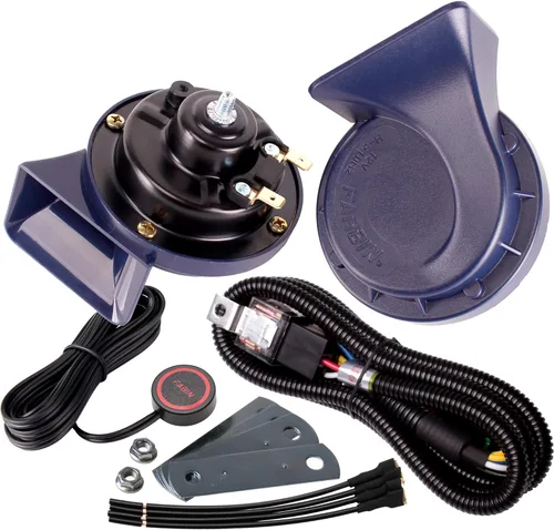 Miniatura 13 de FARBIN Kit de bocinas de automóvil con botón de 12V Bocina de camión Bocina de tren fuerte para automóvil Bocinas de aire eléctricas