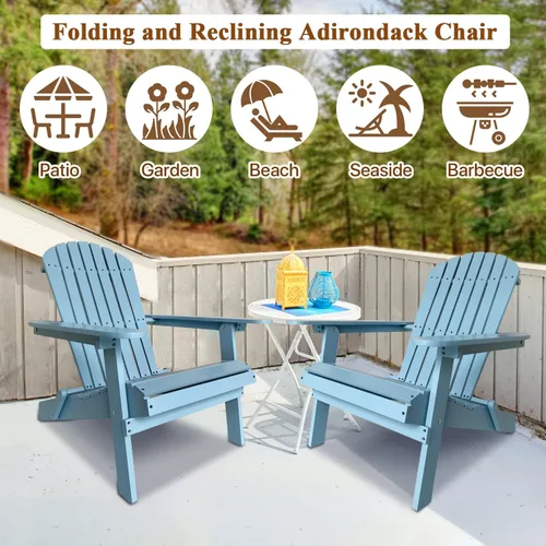 Miniatura 3 de Adirondack - Silla de madera para exteriores, silla de patio, sillas para hoguera, silla plegable para césped, tumbona, sillas de patio, resistente
