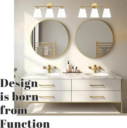Miniatura 5 de Hamilyeah Lámpara de tocador moderna de cromo para baño sobre espejo, lámpara de tocador de 2 luces con pantalla de vidrio esmerilado, lámpara