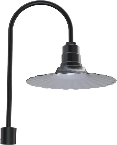 Miniatura 15 de Steel Lighting Co. Highland Park - Luz de granero Montada en la pared al aire libre Onda radial de 16 pulgadas Brazo recto de 11 pulgadas
